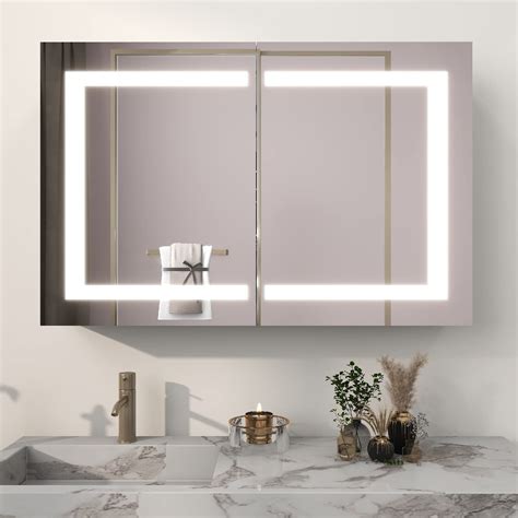 recessed medicine cabinet 24 x 36 frameless mirror stainless steel|medicine cabinets with magnifying mirror.